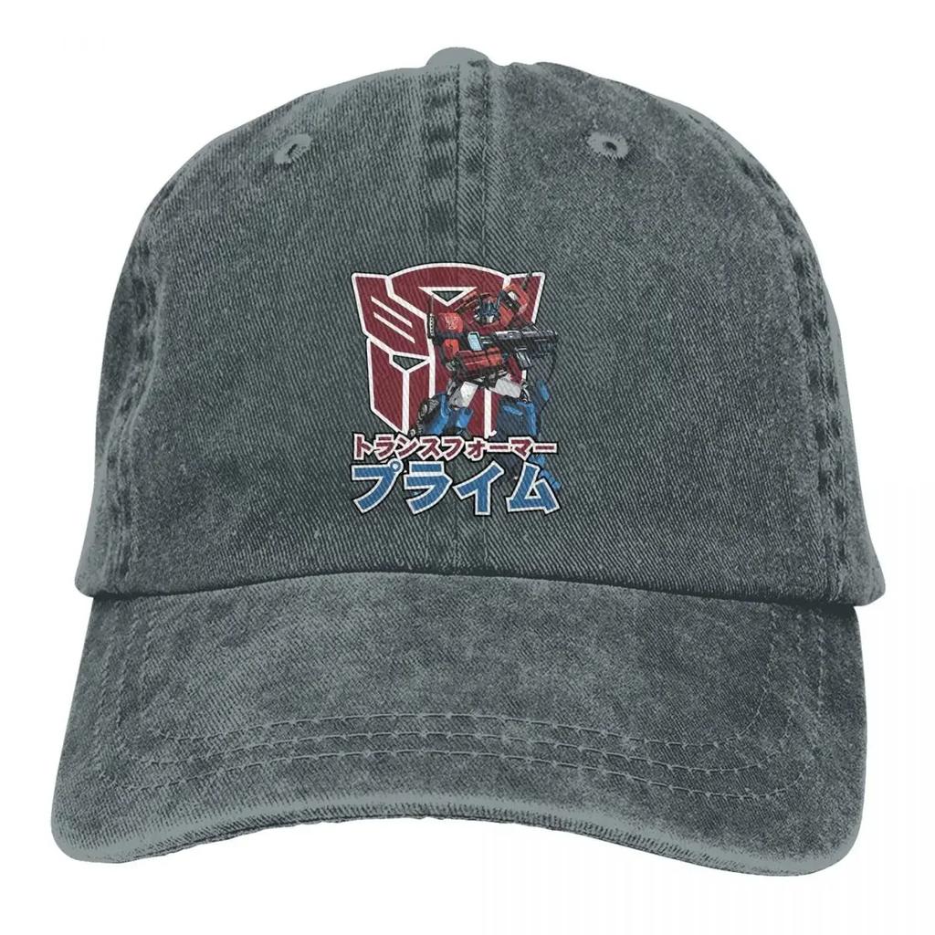 Washed Men's Baseball Cap Optimus Prime Classic Trucker Snapback Cowboy Caps Dad Hat Transformer Science Action Golf Hats
