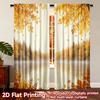 2PCS Digital Print Curtains Autumn Lake Maple Forest Fall Rod Pocket