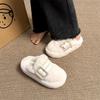 Thick-bottomed fluffy slippers women's outer wear bag head half-tow Internet celebrity warm and velvet popular office home cotton slippers
