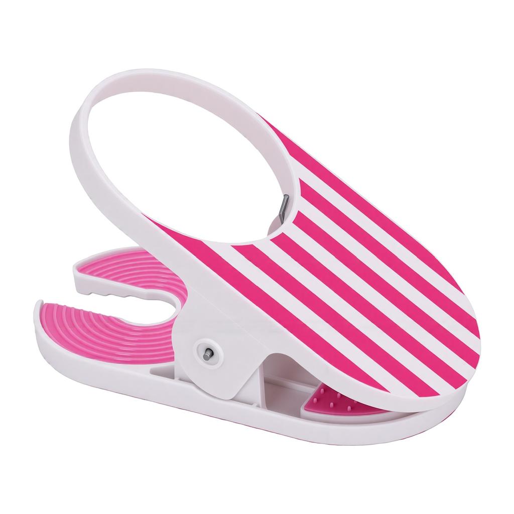 Clip On Cup Holder Spill Proof Cute Bright Striped Pattern Cruise Cup Holder Clip for Tables Pool Loungers Beach Chair