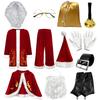 Womens Long Sleeve Christmas Dress Santa Costume With Shawl Xmas Party Outfit