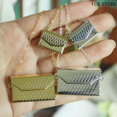 Metallketten-Pack Puppentasche Miniatur-Shopping-Handtasche für Bekleidungszubehör