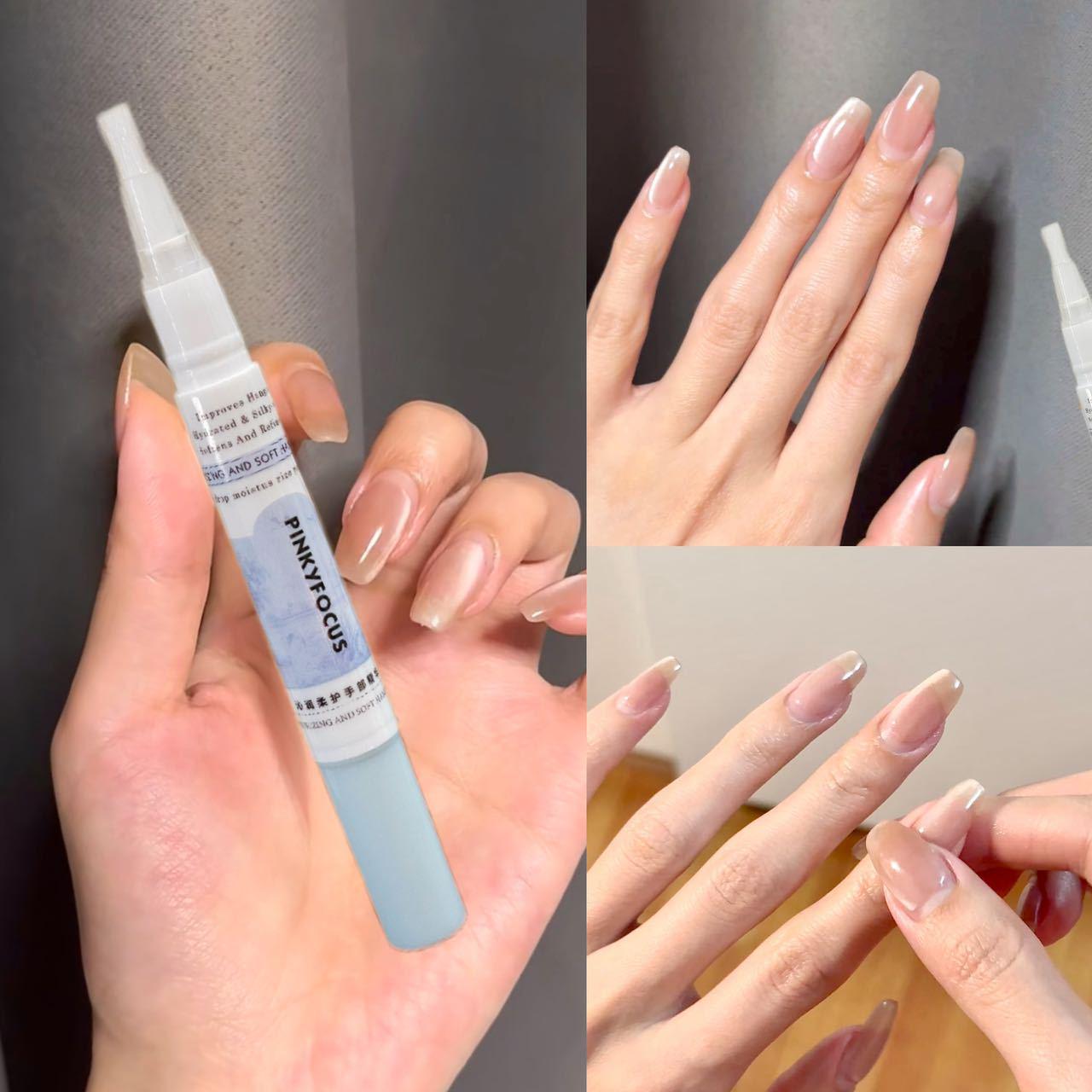 

Qin Run Soft Protective Hand Oil: Anti-Split Nude Nail Care Essence Pen with Cuticle Treatment