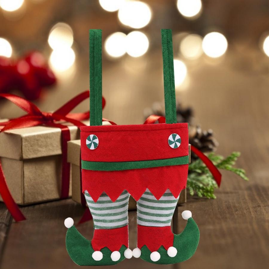 

1pcChristmas Elf Gift Bag Non-Woven Santa Candy Bag Christmas Decoration Pendant Storage Bag Gift красный