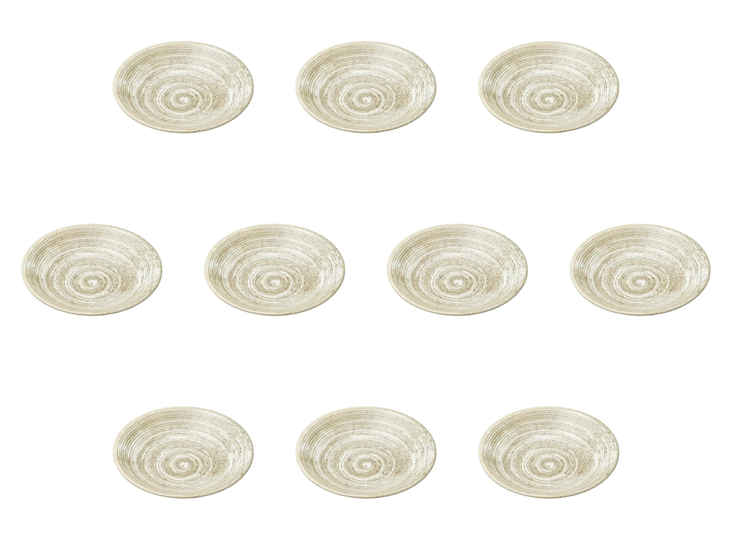 

Set of 10 Kaze no Mai Ripple Plates x Medium Plates Setomonohonpo 5.0 [16.5 3.3 cm]