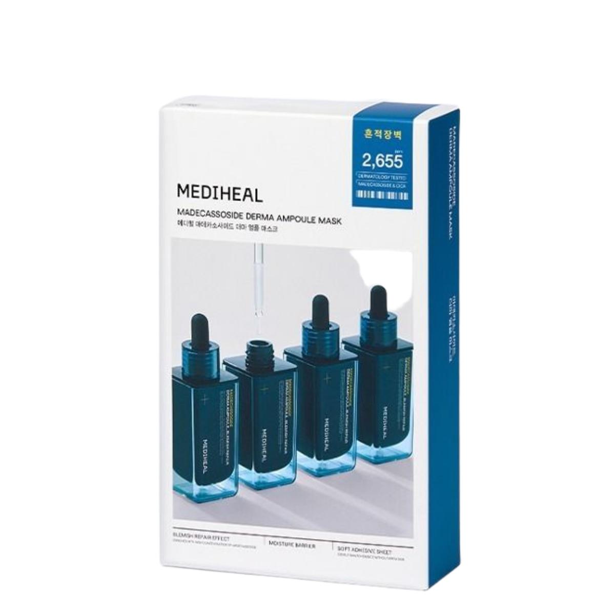 MEDIHEAL Madecassoside Derma Ampoule Mask 10-Pack Set Blemish Care Smoothing Soothing Sheet Masks 25ml