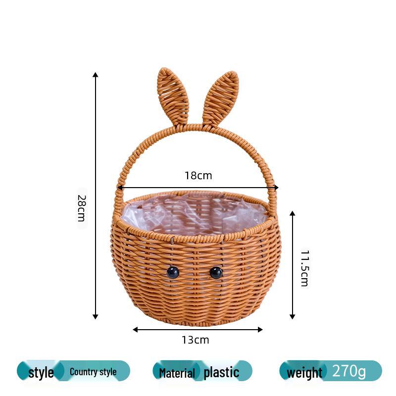 Handcrafted Rattan-Style Basket: Multi-Purpose for Storage, Fruit, Flowers, Souvenirs, or Outdoor Use