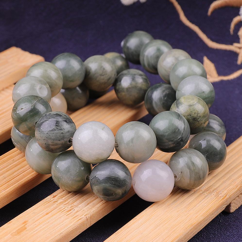 Mărgele rotunde din marmură din piatră naturală în vrac, iarbă verde, pentru realizarea de bijuterii, brățară cu farmec, șuvițe de 15 inchi