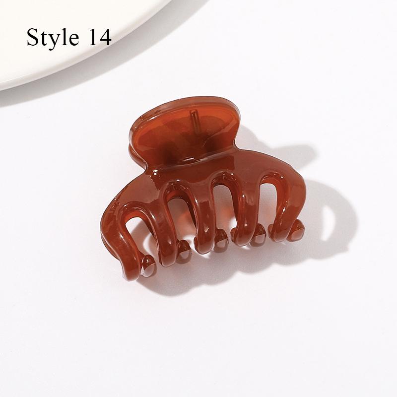 HFYJ Hollow Small Size 4cm Square Hair Claws Acrylic Jelly Color Hairpin Shark Crab Hair Clip Claw Hair Accessories for Women
