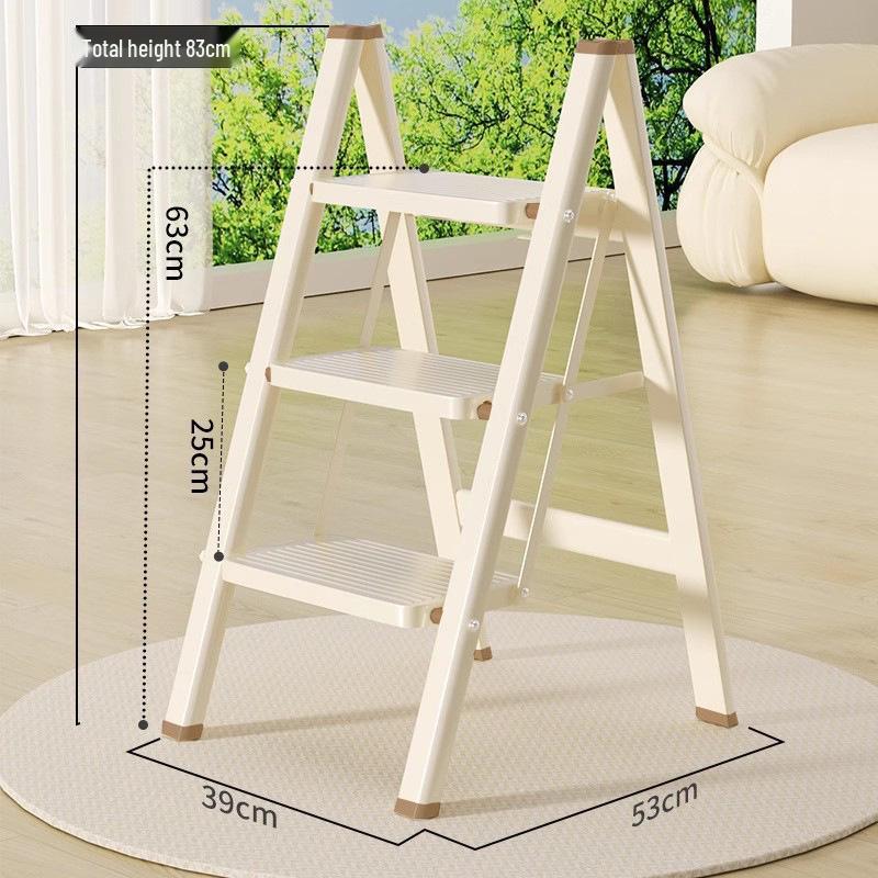 Housewarming Thickened A-Frame Folding Ladder with Enlarged Red Pedal for Safety
