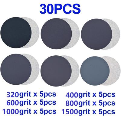 30Pcs 3 Inch Sanding Disc Hook&Loop Wet/Dry Hook&Loop Wet/Dry 320-1500 Grit