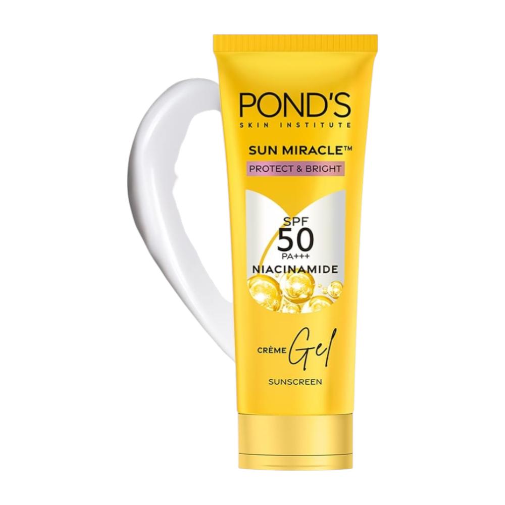 

Pond s Sun Miracle SPF 50 Крем-гель Солнцезащитный крем 12г Упаковка из 1 Для пигментных пятен, Сияние, Без белого налета, Легкая защита от УФ-лучей для лица