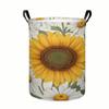 1pc, Sunflower And Daisy Laundry Basket, Bright Floral Print Collapsible Storage Bin, Organizer Basket with Handles for Clothes, Towels, Bedroom, Bath
