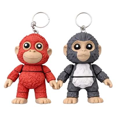 Cute Punch Monkey Monkey Keychain Acrylic Pet Keyring Purse Decoration for Women Teen Girl Charm Gift