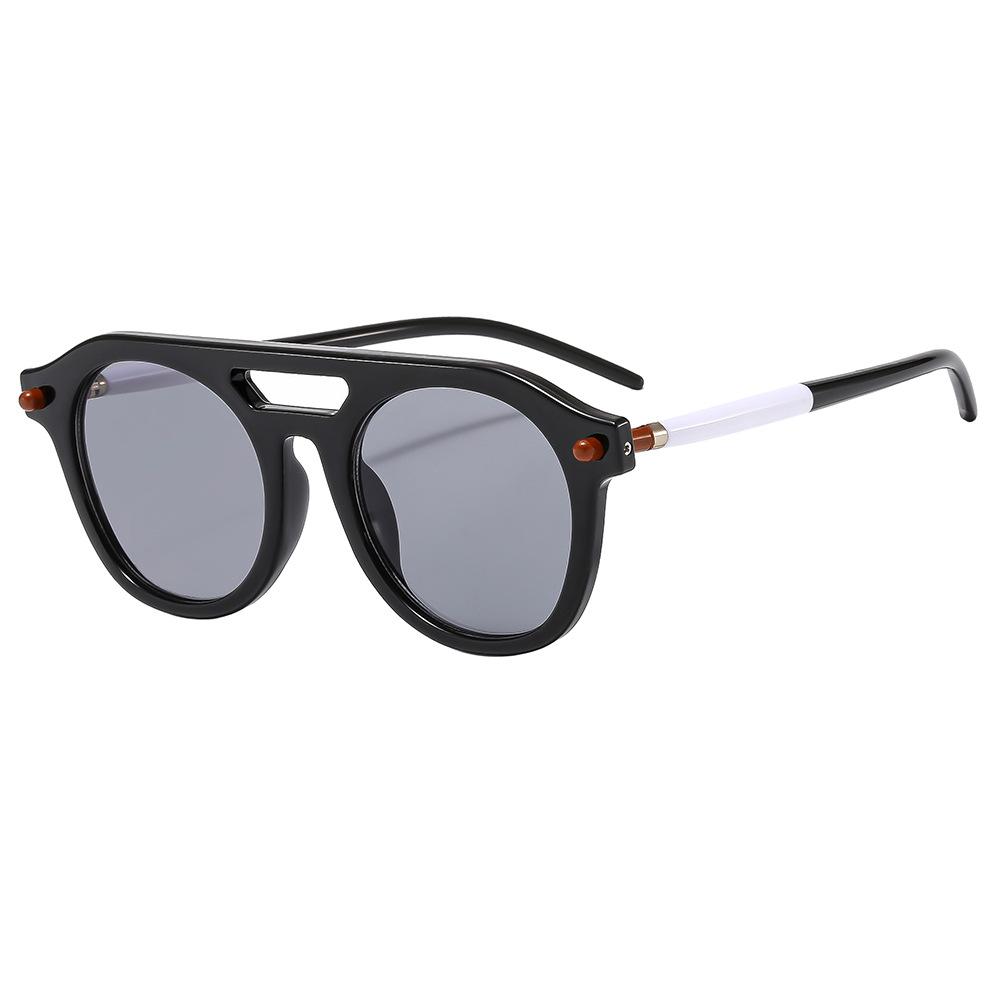 Fashion Retro Women Men Punk INS Personality Sun Glasses UV400 Shades Double Bridges Sunglasses Round Frog Mirror Outdoors
