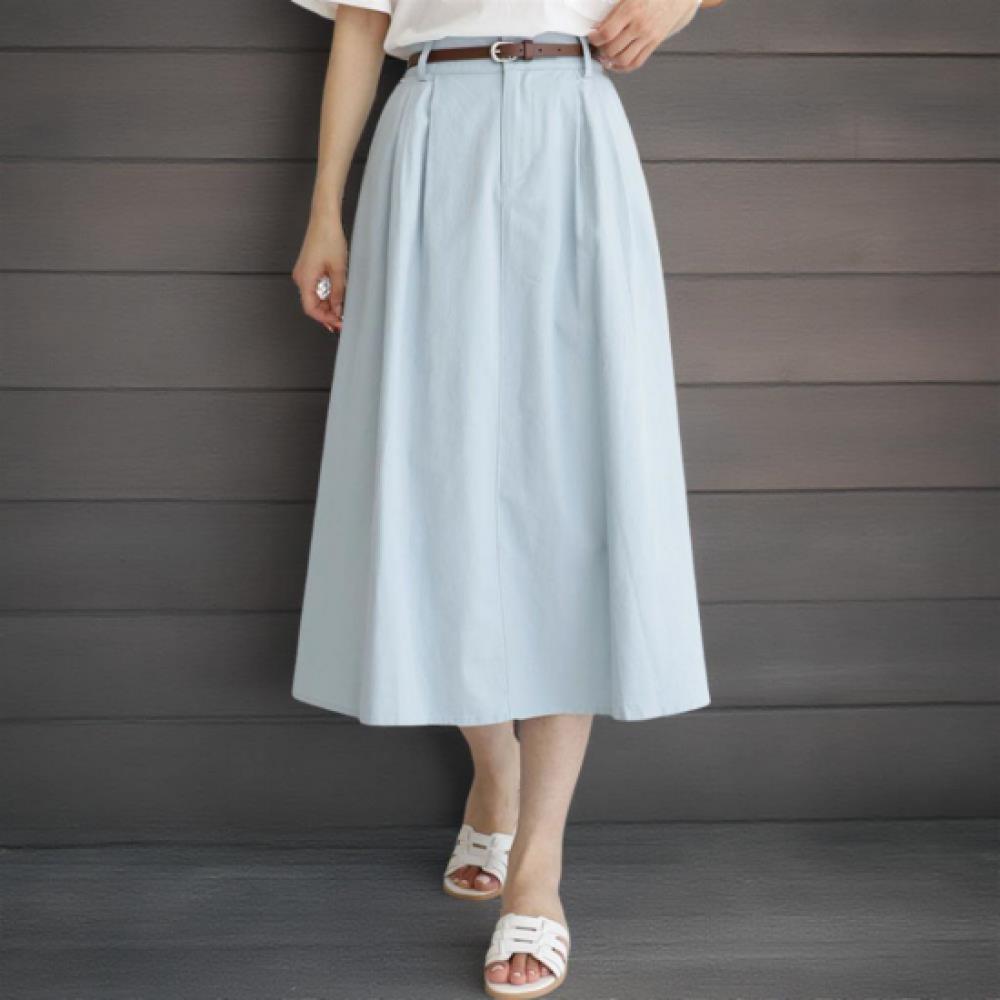 New ArrivAls Open Run Women PAstel Color A Line Long Skirt bAck bAnd Slim Belt