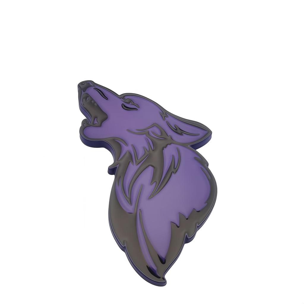 3D Metal Wolf Logo Car Front Grille Badge Side Fender Rear Trunk Emblem Sticker Decal  Car Exterior Decorative Accessories
