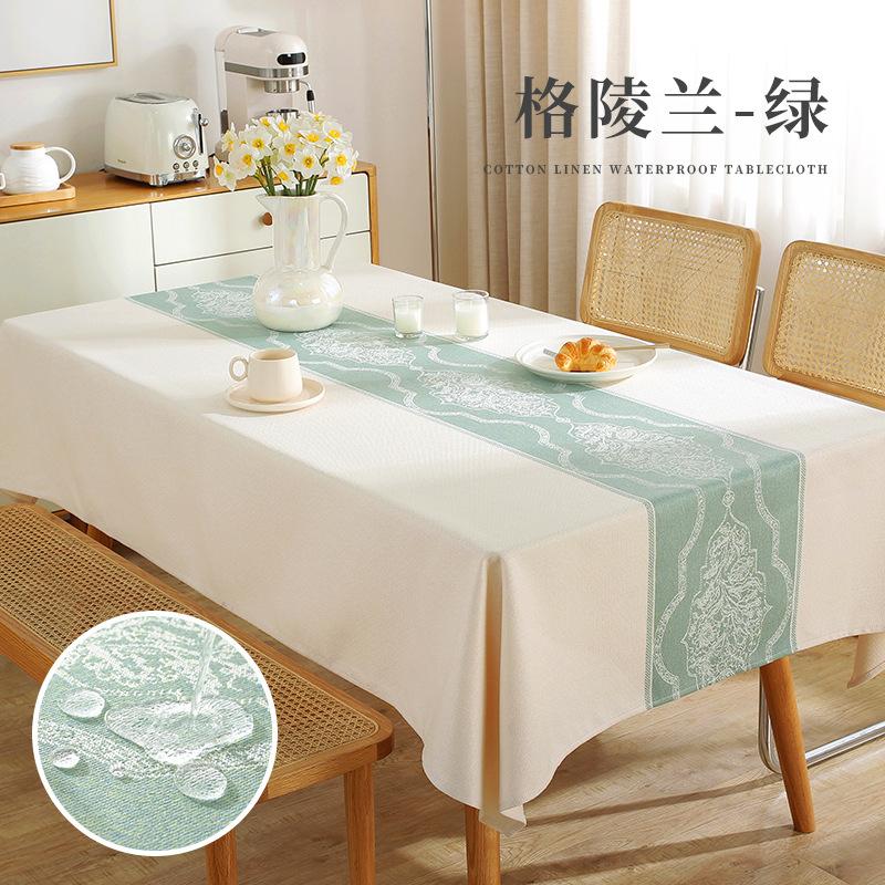Popular Thickened Cotton and Linen Table Mats, Household Rectangular Tea Table Towels, Tablecloths, Waterproof and Oil-proof