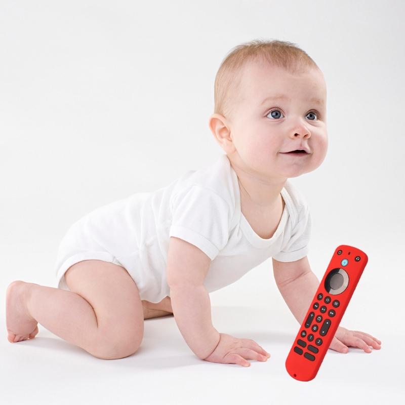 Silicone-Case Compatible for Alexa Voice Remote Controller Shockproof-360° Protective Soft Cover Skin Non-slip Dustproof