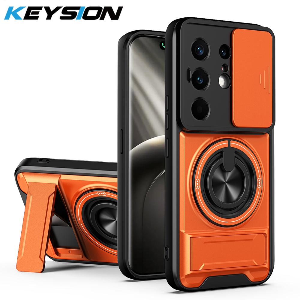 

KEYSION Magnetic Phone Case for TECNO Camon 50 Pro 50 Ultra 5G Slide Camera Protection Upright Kickstand Ring Shockproof Cover for Camon 50 оранжевый