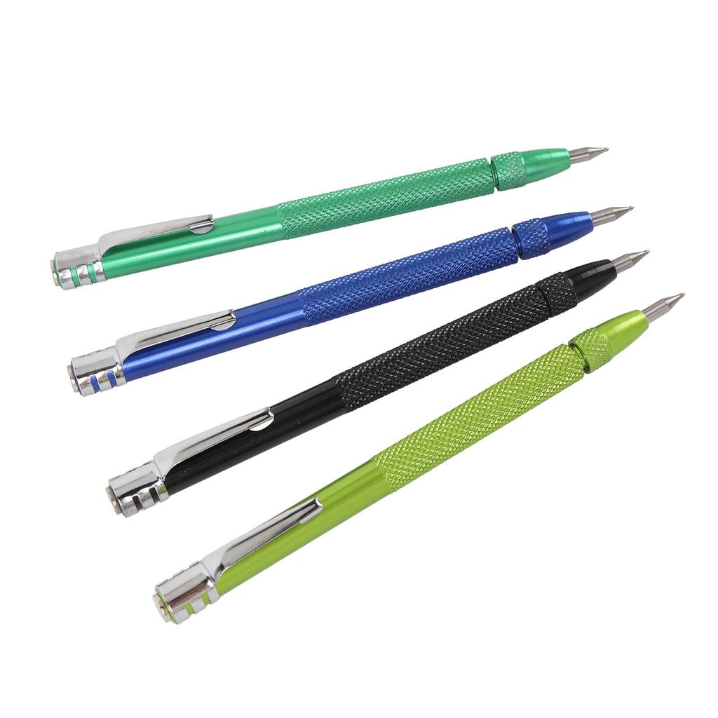 4PCS Magnetic Scribing Pens with Ruler Tungsten Carbide Scriber Marking Tool for Ceramic Tile Glass