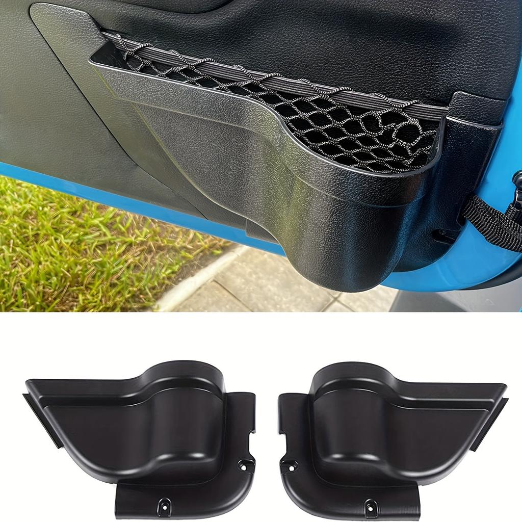 2pcs Front Door Storage Pockets,Door Side Insert Organizer Box For Jeep For Wrangler JK JKU 2/4 Door 2011-2018,Interior Storage Expansion Accessories