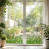 Frühling Sommer Blumen Fensteraufkleber, Wildblumen Gras Fenstersticker für Glasfenster, Doppelseitiger Statischer Anti-Kollisions Blumendekal für Klassenzimmer