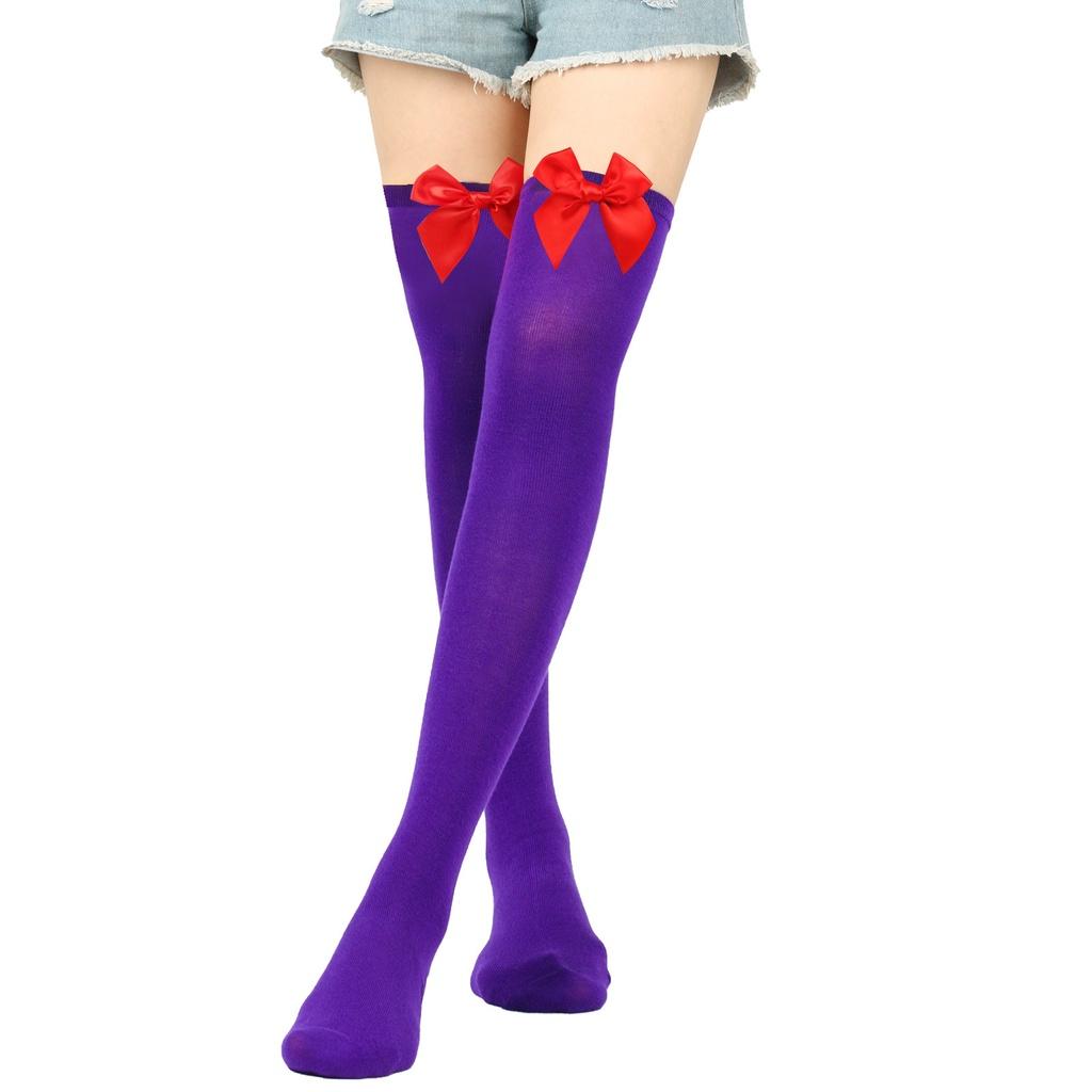 Japanese Style Over-the-knee Bow Socks Sexy High Tube Socks For College Fashion Friction-resistant Polyester Fiber