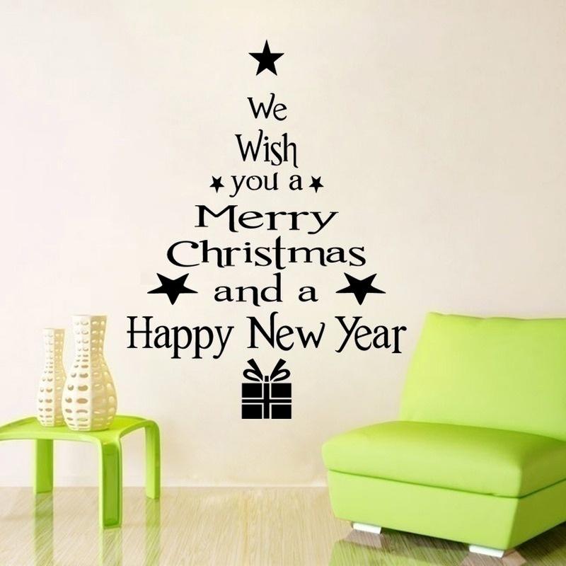 Removable Merry Christmas Tree DIY Wall Stickers Art Vinyl Decal Home Window Decoration