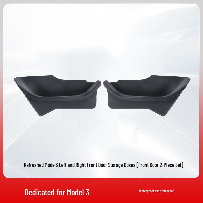 Velour-Padded Protective Liners for Tesla Model 3 Door Compartments