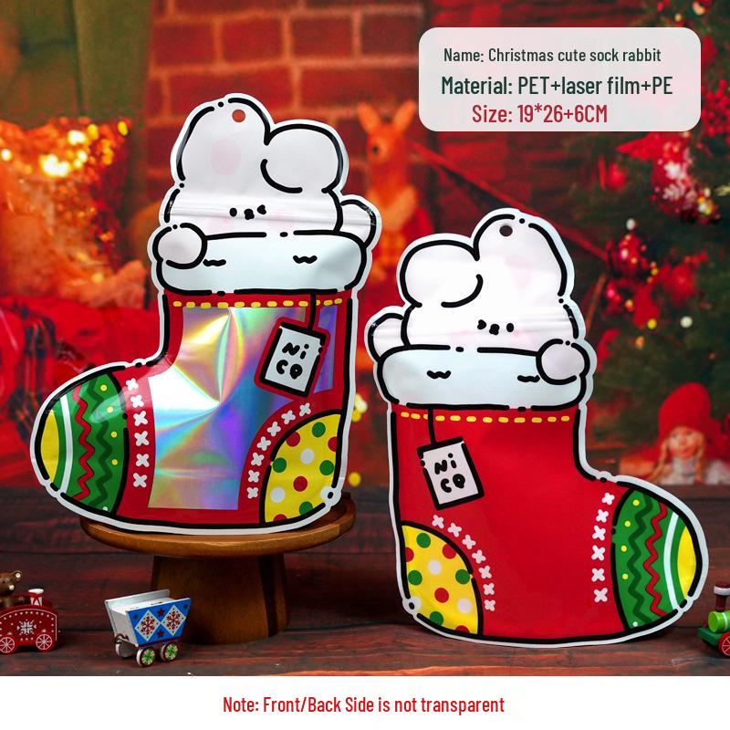 Festive Red Sock Candy Gift Bags: Christmas Self-Sealing Holiday Decoration