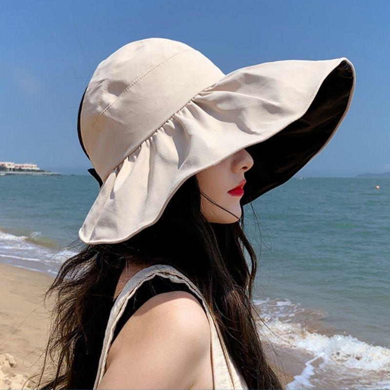 New visor empty top Internet celebrity outdoor vinyl summer sun protection hat UV protection breathable sun hat big brim