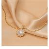 Women Light Luxury Full Diamond Zircon Flower Fashion Clavicle Necklace