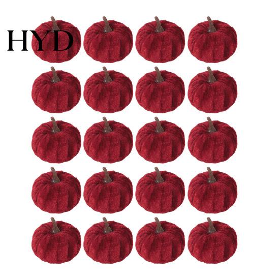 Plush Pumpkin Decor for Fall 20 PCS Velvet Decorative Ornaments, Multi-Color Artificial Harvest Thanksgiving Table Decorations Mantel Shelf, Farmhouse