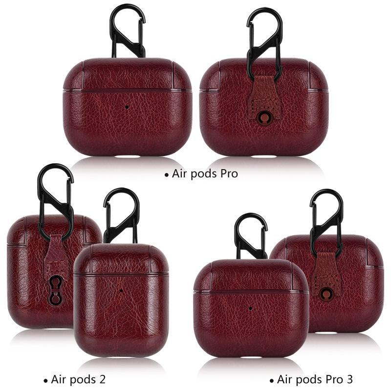 

Кожаный защитный чехол для Apple AirPods 2/3/4/Pro2 — доступен в четырех цветах AirPods Pro 2 темно-красного
