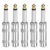 Uxcell 5pcs Inch Audio TS Plug Mono Male Plug Cable Connector TS Male Audio Cable Adapter for Guitars Inch Silver 1/4 6.35mm Speakers, Microphones,
