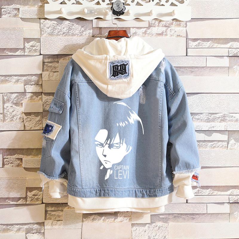 Attack On Titan: Eren, Mikasa, Levi Survey Corps Casual Denim Jacket (Unisex)