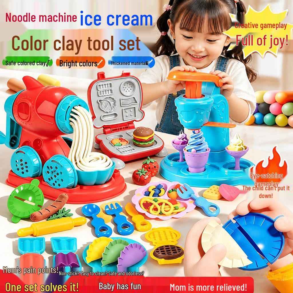 Ensemble de jouets maisonnette en argile pour enfants: Moules à Glace DIY et Kit Créatif Play-Doh