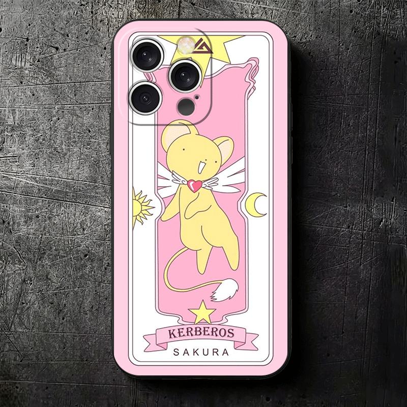 Cardcaptor Sakura Cute Girl Soft Phone Case for iPhone 16 16E 17 Air 15 Pro Max 14 Plus 13 Mini 11 12 7 Black Cover Back Shell