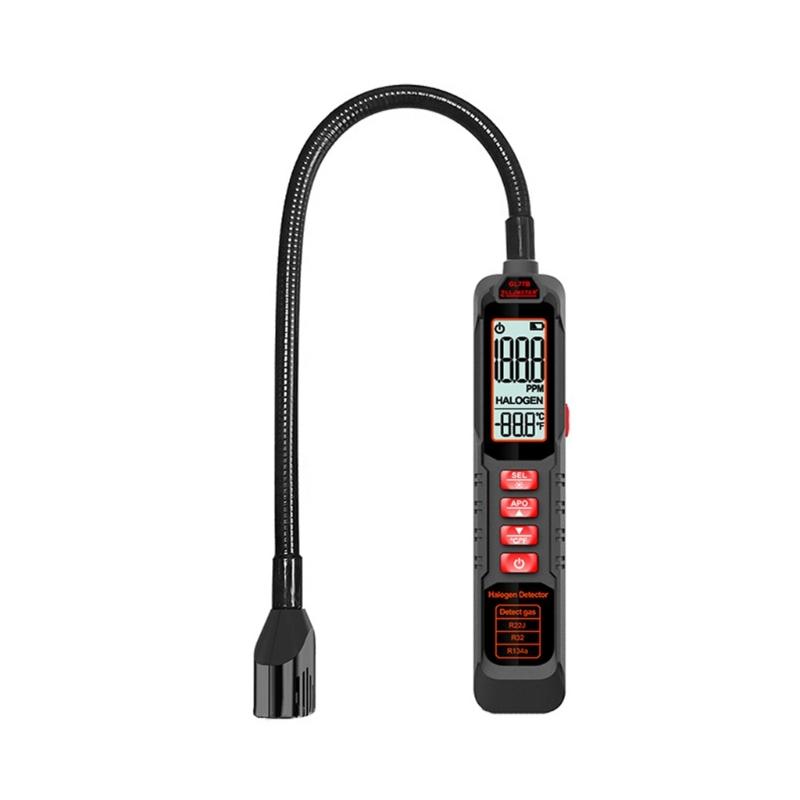 Halogen Leak Tester CFCs HCFCs Gas Tester with Light & Alarm Leak Detector 0-1000PPM AC Sniffer