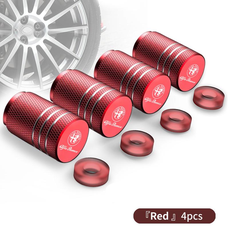 4pcs Car Tyre Valve Caps Aluminium Alloy Tire Valve Dust Protection Cover For Alfa Romeo 159 Giulietta 156 147 Giulia Stelvio GT zq9