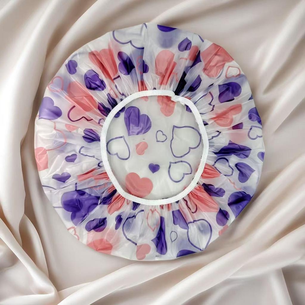 "Assorted PE Shower and Hair Care Caps for Children, Girls, Adults"