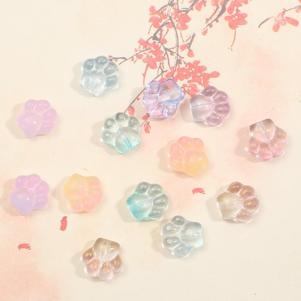 10 ks 13*14mm křišťálové kočičí tlapky Příslušenství Barevný přechodový skleněný přívěsek pro výrobu šperků DIY kouzelné dekorace