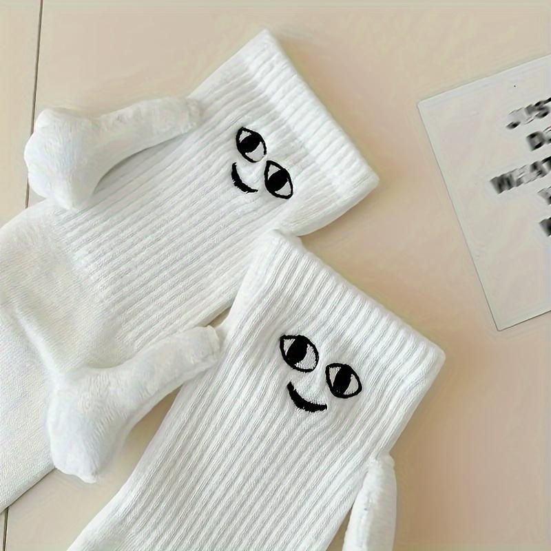 3 Pairs Magnetic Connection Crew Socks Cozy Breathable Thermal Knit for Cooler Seasons Ideal for Matching with Partners