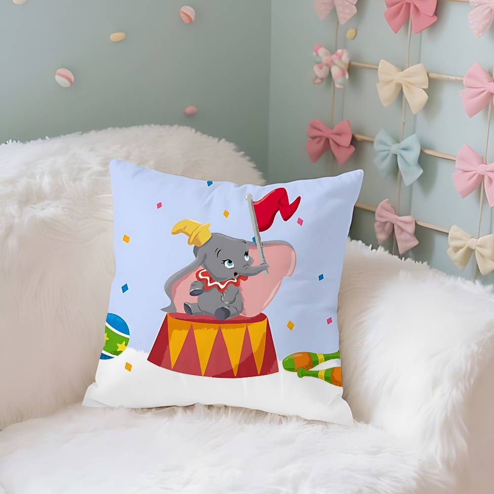 Cute CartoonDdumboS Kawaii Throw Pillow Covers Pattern Cushion Cover Suitable For Sofa Bedroom Car Pillow Cover