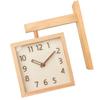 Wall Clock Simple Silent   Double Sided Clock Wooden Decorative Corner Clock for Living Room Household