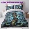 mythological figures Pattern Bedding Quilt Set Quilt Cover Pillowcase Home Decoration Birthday Gift (1 * duvet cover + 2 * pillowcase, without core)