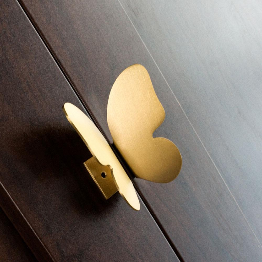 Wardrobe Gold Color Cabinet Pulls Pull Handle Butterfly Door Knob Furniture Hardware Drawer Handles