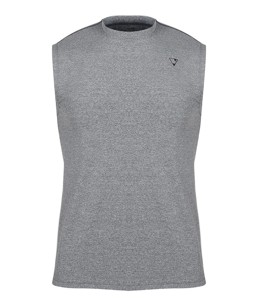 Jeteseu Easy Relax Fit Functional Sleeveless T-Shirt (Double Rash Guard) Gray