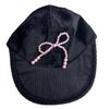 Pearl Bowknot Baseball Cap for Teens Girl Autumn Winter Corduroy Baseball Hat Fashionable Sun Hats for Women Casual Cap
